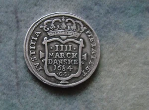 Krone zu 4 Mark 1684 GS. Silber. Dänemark. Christian V. 1670-1699. - Bild 1 von 3