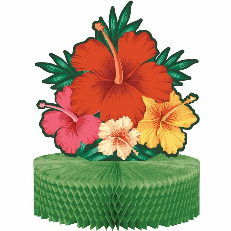 Centro de mesa flores tropicales panal 12" x 9" papel Luau decoraciones de fiesta Foto 1 de 1