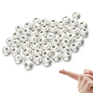 925 Sterling Silber Perlen zur Schmuckherstellung 50 Stück S925 Glatte Kugeln Beads fo... - Bild 1 von 6