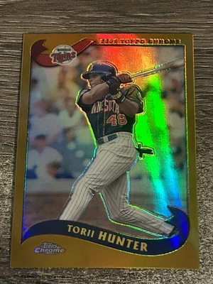 Torii Hunter 2002 Topps cromo oro refractor #243 casi nuevo-como nuevo gemelos SP RARO Foto 1 de 2