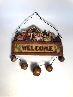 Праздничная сельскохозяйственная вывеска «Добро пожаловать» деревенская сельская ферма висячая с колокольчиками 9,25 - Изображение 1 из 4