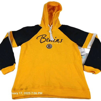 Boston Bruins Hoodie Men's Medium Yellow Sweatshirt NHL Ice Hockey Top New Tags - Image 1 of 4