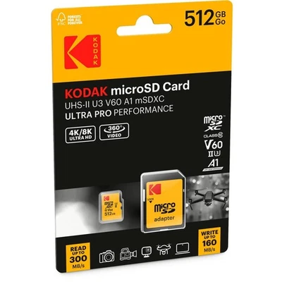 KODAK MICRO SD 512GB UHS-II U3 V60 MEMORY CARD ULTRA PRO PERFORMANCE - Image 1 of 4