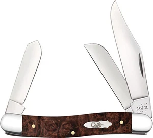 Case Cutlery Brown Maple Burl Wood Stockman Folding Pocket Knife 64065 - Picture 1 of 2