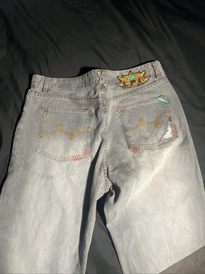 Pantalones de mezclilla Lifted Research Group LRG grises para hombre talla 38 parche, ligeramente usados. Foto 1 de 4