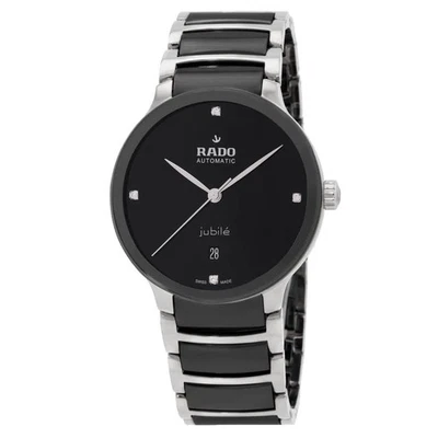 Rado Centrix自动钻石黑色表盘男女通用手表R30018712 — 第 1/3 张图片