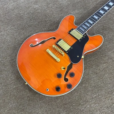 ES 335 электрогитара полу полый корпус пламени клен верхний золото оборудование - Изображение 1 из 4