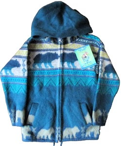 CHILD'S HAND MADE ECUADOR WOOL COAT JACKET, PEACE & LOVE BY INKAS,BEARS,NEW, 6 - Picture 1 of 4