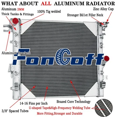 3Row Radiator Fit 2007-15 Jeep Wrangler Offroad JK 3.6L/3.8L V6 Manual - image 1 of 4