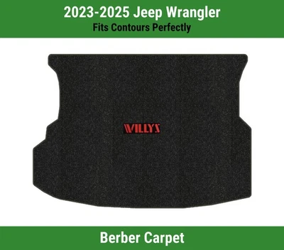 Lloyd Berber Cargo Mat for '23-25 Jeep Wrangler w/Red on Black Wrangler Willys - Image 1 of 4