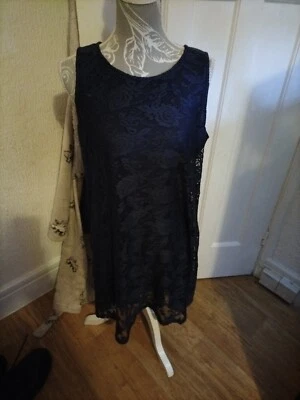 Женская блузка George размер 16 темно-синий кружевной подкладки - Изображение 1 из 4