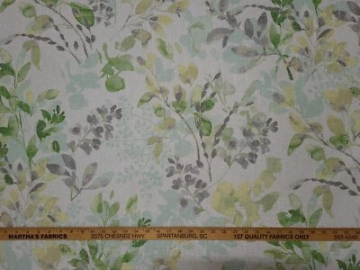 P Kaufmann WILLOW WOOD ALOE Green Yellow Blue Floral Print Drapery Uph Fabric - Image 1 of 4