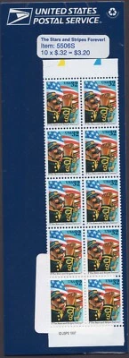 Scott #3153 The Stars And Stripes Block of 10 Flag Stamps - Sealed - Image 1 of 2