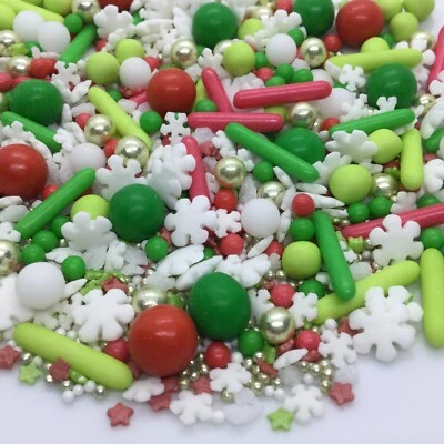 SPRINKLES BY POST Christmas Cupcake Sprinkles Festive Mix Edible Cake Decorations Xmas Toppers