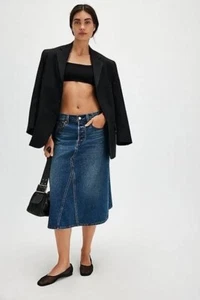 Women's Blue High-Rise A-Line Skirt - Picture 1 of 6