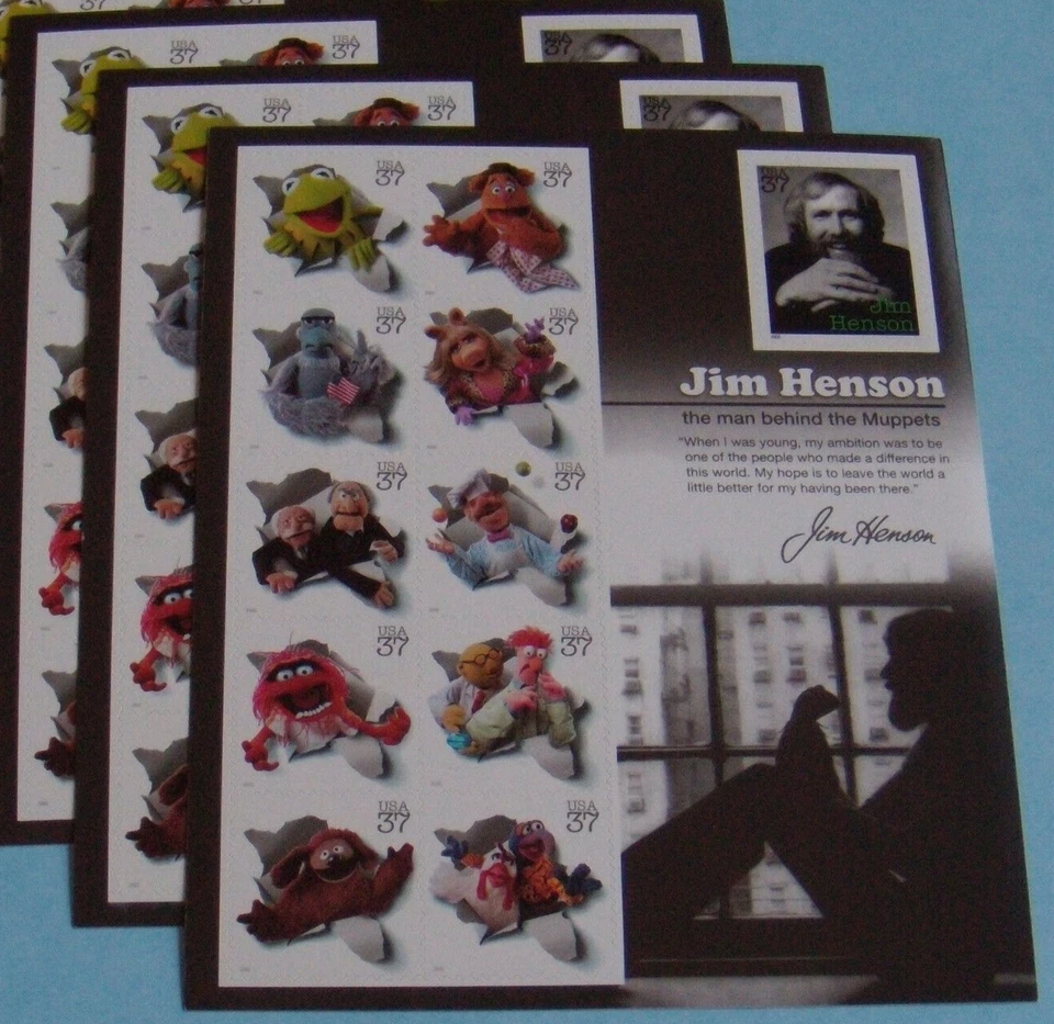 Three Panes x 11 = 33 of JIM HENSON & The Muppets 37¢ US Postage Stamps. Sc 3944 - Image 1 of 4