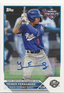 2023 Topps Pro Debut ~ YEINER FERNANDEZ Prospect Auto #PD-4 Quakes/Dodgers - Picture 1 of 1