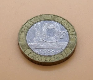 1988 French LIBERTE EGALITE FRATERNITE 10F RF COIN - Circulated - Picture 1 of 2