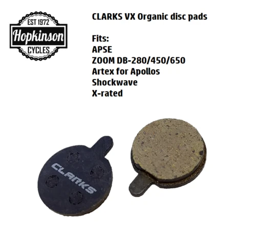 Clarks ASP Zoom Organic Disc Brake Pads VX836C