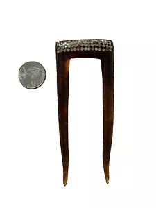 Antiker viktorianischer Haarkamm Strass Bakelit - Bild 1 von 6