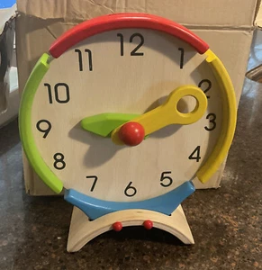 Wooden Activity Clock For Toddlers-great For Explaining Time. Plan Toys - Picture 1 of 5