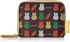 Nuevo Japón Miffy Conejo Marrón Zanahoria Billetera de Identificación Moneda Tarjeta Borde de Cuero Beige - Imagen 1 de 4