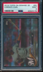 2018 Topps On Demand 3D #60 Lorenzo Cain PSA 9 Mint Card SP PR 269 - Bild 1 von 2