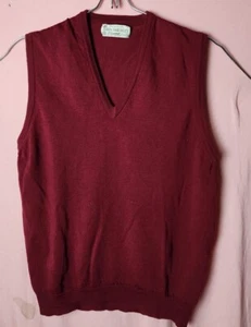 John Smedley Pull Over Weste Herren M 102CM Reine Schurwolle Burgund - Bild 1 von 4
