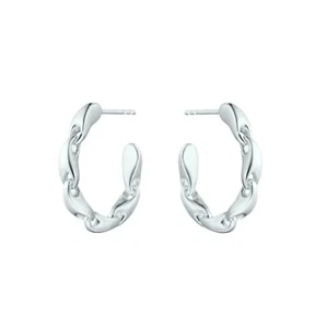 Georg Jensen. Sterling Silver Chain Ear Hoops #652I - Reflect - Picture 1 of 1