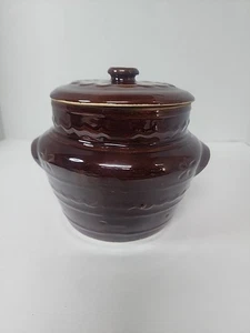Vintage Marcrest Daisy & Dot Glazed Stoneware Covered Pot Bean Pot Soup Tureen - Picture 1 of 12