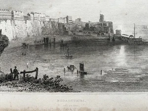 Antike Ansicht von Broadstairs aus dem Westen 1837 DUGDALE / TALLIS - Bild 1 von 4