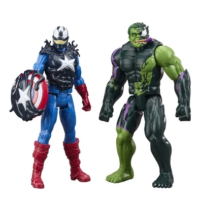 MARVEL AVENGERS VENOMVERSUS TITAN HERO SERIES VENOMIZED CAPTAIN AMERICA & HULK - Imagem 1 de 4