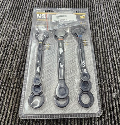 Klein Tools 69408G 8 Pc 90-Tooth Ratcheting Box Wrench SAE Black Ergonomic - Image 1 of 4