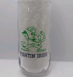 Vintage Notre Dame Fighting Irish College 16oz Drinking Glass Leprechaun  - Picture 1 of 10