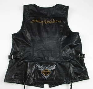 Womens 2XL Harley Davidson 115th Anniversary Limited Edition Leather Vest black - Picture 1 of 10