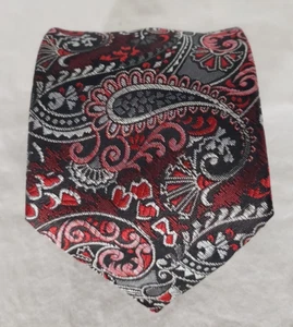 Givenchy Monsieur Made in USA Necktie - Red Black Paisley - 3"W x 61" L - Picture 1 of 7