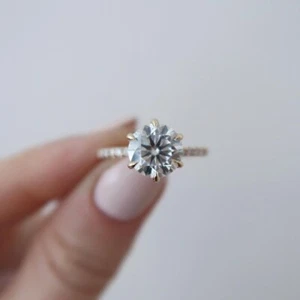2,02 ct G/VS1 Rundschliff Solitär Lab Grown Diamant Ring Massiv 14K Gelbgold - Bild 1 von 5