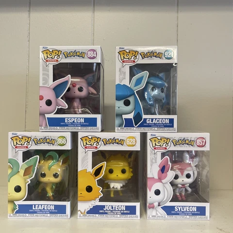 Funko Pop 5 Figure Eeveelution Lot! Glaceon, Espeon, Sylveon, Jolteon, Leafeon!! Cover