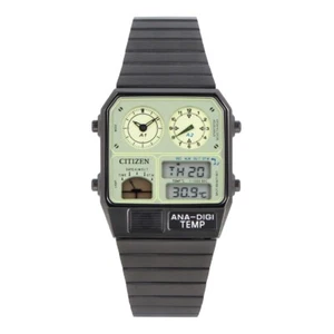 CITIZEN JG2147-85X RECORD LABEL ANA-DIGI TEMP Quartz Analog Green - Picture 1 of 7