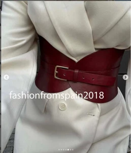 ZARA NUEVO CINTURÓN MUJER ANCHO CUERO FAJA ROJO OSCURO TODAS LAS TALLAS 1736/020/641 - Imagen 1 de 6