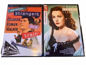 Strangers On A Train & Great Cinema Classics Alfred Hitchcock DVD Duo Good+ - Picture 1 of 23