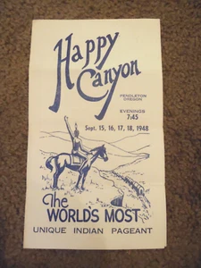 PENDLETON ROUND-UP Souvenir Program 1948 Happy Canyon OREGON - Picture 1 of 3
