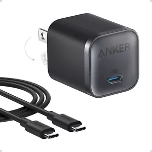 Anker Nano 45W Type C Charger+ 6ft USB-C Charging Cable for Galaxy S25 iPhone 16 - Picture 1 of 6