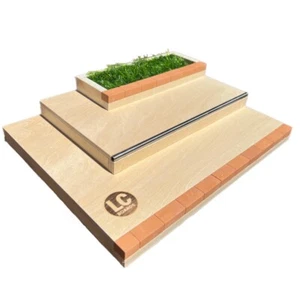 LC BOARDS FINGERBOARD 3 BLOCK PLAZA RAMP WOOD - Picture 1 of 4