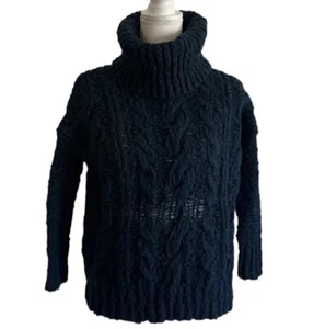 Free People Damen Pullover Kutte Grobstrick dicker Rollkragen Gr. XS grün - Bild 1 von 11