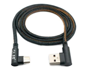 USB 3.1 Cable 100cm Type C Plug To 3.0 Type A Plug Braided Angle Black - Zdjęcie 1 z 4