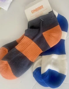 NWT Boys M (13-2) Gymboree 2 Pair LOW CUT ANKLE SOCKS Cotton/Spandex Athletic - Picture 1 of 1