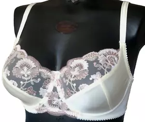 Miss Mary of Sweden 5843 Gr.70F UK 32E Balconette Bra Cream Embroidered - Picture 1 of 5