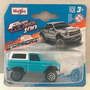1966 FORD BRONCO - Maisto 1/64 Fresh Metal 100 2022 - Blue & White - Picture 1 of 3