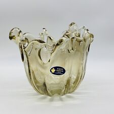 Bol en verre art en cristal blanc soufflé à la main Murano fabriqué en Italie